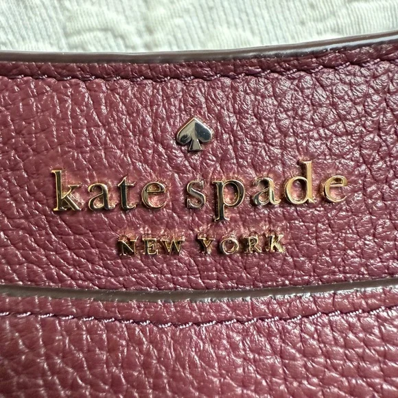 Elegant Kate Spade New York Crossbody Bag - Rich Merlot color, Pebbled Leather. - Picture 2 of 10